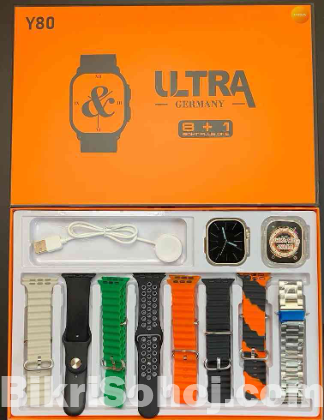 Y80 Ultra Smart Watch 8 in 1 Combo